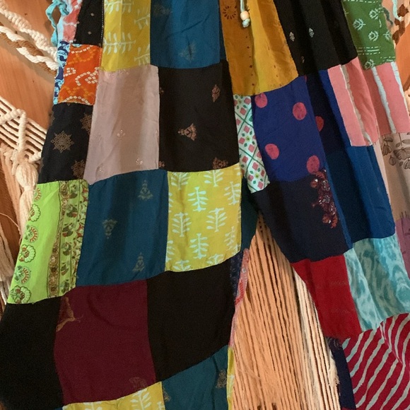 Paths Of The Spirit Bohemian Gypsy Patchwork Parachute Pants Size L/XL - Picture 4 of 14